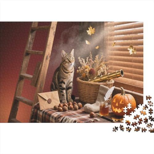 Tabby Katze Puzzle 1000 Teile Für Erwachsene Und Kinder Tier Erwachsenenpuzzle Clevere Rätsel GescHennek 1000pcs (75x50cm) von PHQAZWSXE