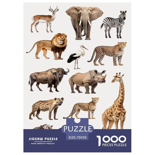 Tiere 1000 Teile Puzzle Für Erwachsene Und Kinder Tiere Impossible Puzzle Clevere Rätsel Weihnachtspuzzle 70x50cm/1000pcs von PHQAZWSXE