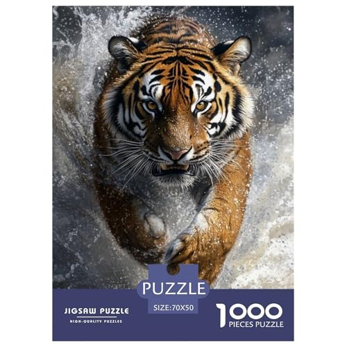 Tiger 1000 Teile Puzzle Für Die Ganze Familie Tier Erwachsenenpuzzle Geschicklichkeitsspiel Weihnachtspuzzle 70x50cm/1000pcs von PHQAZWSXE
