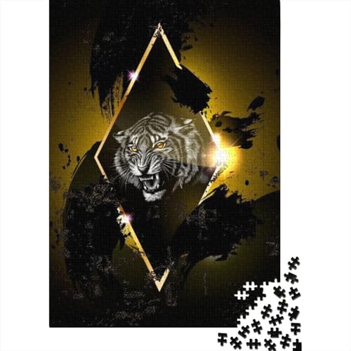 Tiger 1000 Teile Puzzle Für Erwachsene Tier Impossible Puzzle Geschicklichkeitsspiel Geschenk 1000pcs (75x50cm) von PHQAZWSXE