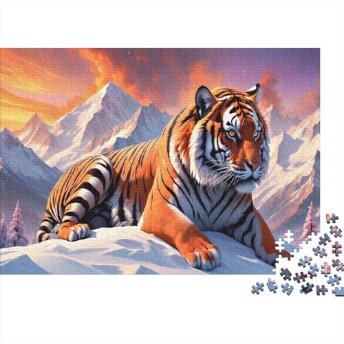 Tiger 1000 Teile Puzzle Für Erwachsene Und Kinder Tiere Erwachsenenpuzzle Geschicklichkeitsspiel Geschenk 1000pcs (75x50cm) von PHQAZWSXE