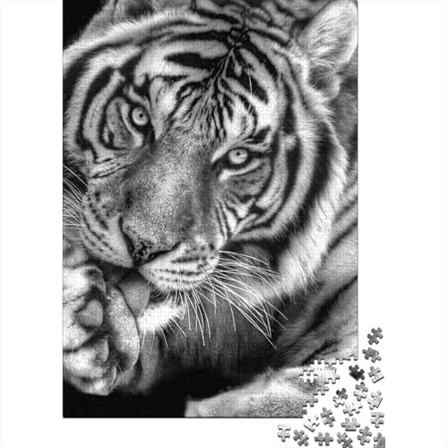 Tiger Puzzle 1000 Teile Für Die Ganze Familie Tier Erwachsenenpuzzle Clevere Rätsel Geschenk 1000pcs (75x50cm) von PHQAZWSXE