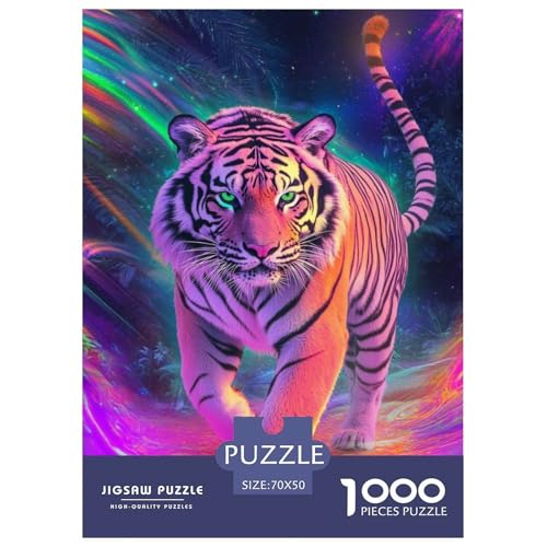 Tiger Puzzle 1000 Teile Für Die Ganze Familie Tier Erwachsenenpuzzle Geschicklichkeitsspiel Geschenk 70x50cm/1000pcs von PHQAZWSXE