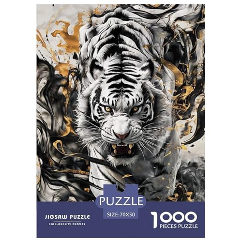 Tiger Puzzle 1000 Teile Für Die Ganze Familie Tier Impossible Puzzle Clevere Rätsel Weihnachtspuzzle 70x50cm/1000pcs von PHQAZWSXE