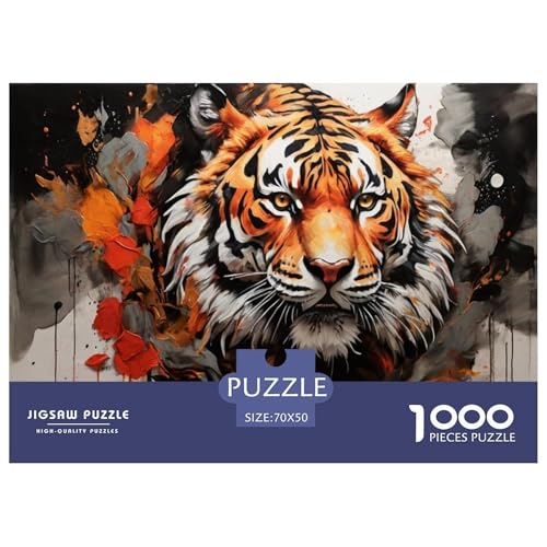 Tiger Puzzle 1000 Teile Für Die Ganze Familie interessant Impossible Puzzle Clevere Rätsel Weihnachtspuzzle 70x50cm/1000pcs von PHQAZWSXE
