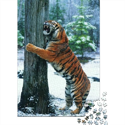 Tiger Puzzle 1000 Teile Für Erwachsene Tier Erwachsenenpuzzle Clevere Rätsel Geschenk 1000pcs (75x50cm) von PHQAZWSXE