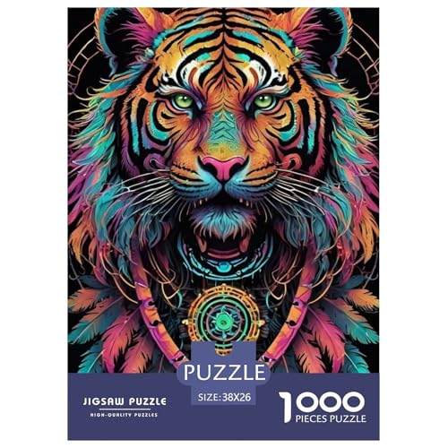 Tiger Puzzle 1000 Teile Für Erwachsene Tier Erwachsenenpuzzle Clevere Rätsel Weihnachtspuzzle 38x26cm/1000pcs von PHQAZWSXE