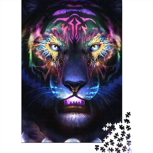 Tiger Puzzle 1000 Teile Für Erwachsene Tier Erwachsenenpuzzle Geschicklichkeitsspiel Geschenk 1000pcs (75x50cm) von PHQAZWSXE