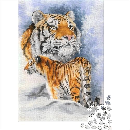 Tiger Puzzle 1000 Teile Für Erwachsene Tier Erwachsenenpuzzle Geschicklichkeitsspiel Weihnachtspuzzle 1000pcs (75x50cm) von PHQAZWSXE