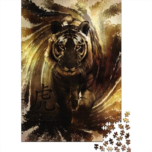 Tiger Puzzle 1000 Teile Für Erwachsene Tier Impossible Puzzle Clevere Rätsel Weihnachtspuzzle 1000pcs (75x50cm) von PHQAZWSXE