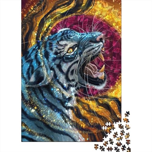 Tiger Puzzle 1000 Teile Für Erwachsene Und Kinder Tier Erwachsenenpuzzle Clevere Rätsel Geschenk 1000pcs (75x50cm) von PHQAZWSXE