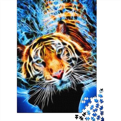 Tiger Puzzle 1000 Teile Für Erwachsene Und Kinder Tier Erwachsenenpuzzle Geschicklichkeitsspiel Weihnachtspuzzle 1000pcs (75x50cm) von PHQAZWSXE