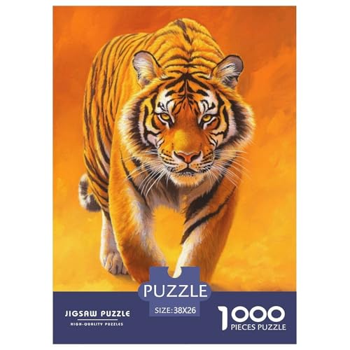 Tiger Puzzle 1000 Teile Für Erwachsene Und Kinder Tier Impossible Puzzle Clevere Rätsel Geschenk 38x26cm/1000pcs von PHQAZWSXE