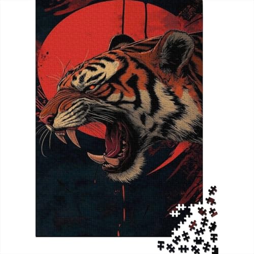 Tiger Puzzle 1000 Teile Für Erwachsene Und Kinder Tier Impossible Puzzle Geschicklichkeitsspiel Geschenk 1000pcs (75x50cm) von PHQAZWSXE