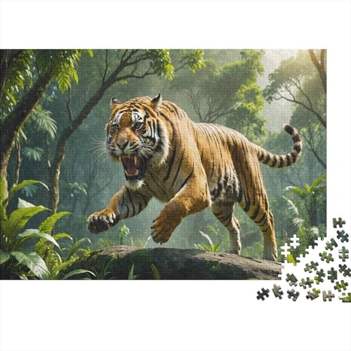 Tiger Puzzle 1000 Teile Für Erwachsene Und Kinder Tiere Erwachsenenpuzzle Geschicklichkeitsspiel Geschenk 1000pcs (75x50cm) von PHQAZWSXE