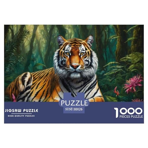 Tiger Puzzle 1000 Teile Für Erwachsene Und Kinder interessant Erwachsenenpuzzle Clevere Rätsel Geschenk 38x26cm/1000pcs von PHQAZWSXE