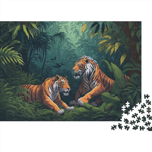 Tiger in der Wildnis Puzzle 1000 Teile Für Erwachsene Tiere Erwachsenenpuzzle Geschicklichkeitsspiel Weihnachtspuzzle 1000pcs (75x50cm) von PHQAZWSXE