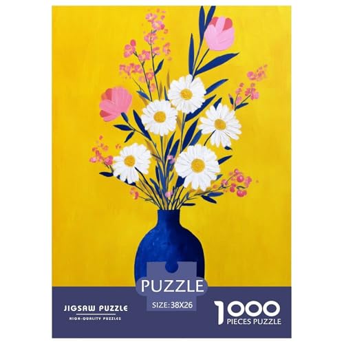 Vase Blumen 1000 Teile Puzzle Für Erwachsene Und Kinder interessant Erwachsenenpuzzle Geschicklichkeitsspiel Geschenk 38x26cm/1000pcs von PHQAZWSXE