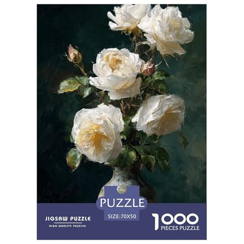 Vase Blumen 1000 Teile Puzzle Für Erwachsene Und Kinder interessant Erwachsenenpuzzle Geschicklichkeitsspiel Weihnachtspuzzle 70x50cm/1000pcs von PHQAZWSXE