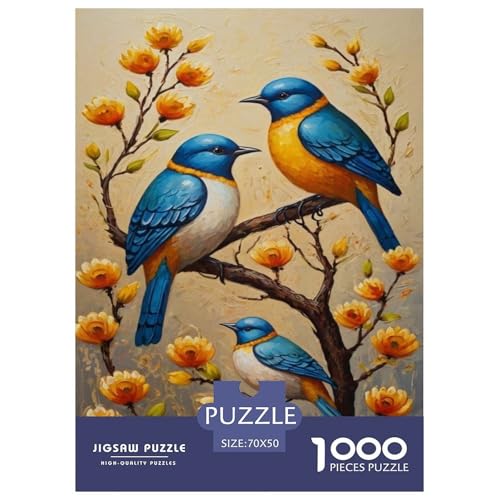 Vogel 1000 Teile Puzzle Für Erwachsene Tier Impossible Puzzle Geschicklichkeitsspiel Weihnachtspuzzle 70x50cm/1000pcs von PHQAZWSXE