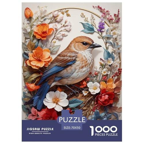 Vogel 1000 Teile Puzzle Für Erwachsene Und Kinder Tiere Erwachsenenpuzzle Clevere Rätsel Geschenk 70x50cm/1000pcs von PHQAZWSXE