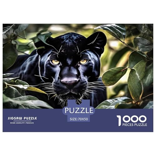 Wald Schwarze Panther Puzzle 1000 Teile Für Die Ganze Familie interessant Erwachsenenpuzzle Geschicklichkeitsspiel Weihnachtspuzzle 70x50cm/1000pcs von PHQAZWSXE