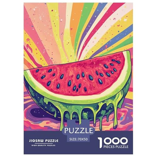 Wassermelone 1000 Teile Puzzle Für Die Ganze Familie interessant Erwachsenenpuzzle Clevere Rätsel Weihnachtspuzzle 70x50cm/1000pcs von PHQAZWSXE