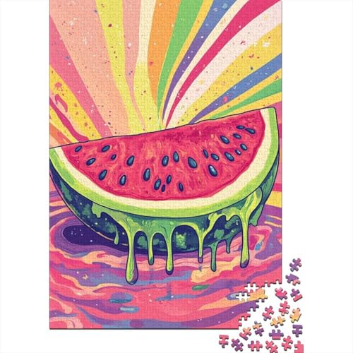 Wassermelone 1000 Teile Puzzle Für Erwachsene Und Kinder interessant Impossible Puzzle Clevere Rätsel Weihnachtspuzzle 1000pcs (75x50cm) von PHQAZWSXE