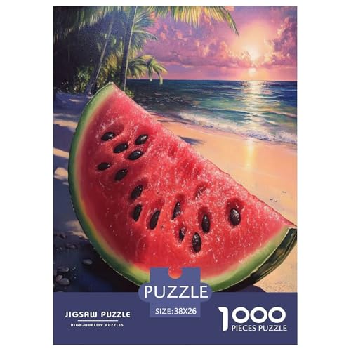 Wassermelone 1000 Teile Puzzle Für Erwachsene interessant Erwachsenenpuzzle Clevere Rätsel Weihnachtspuzzle 38x26cm/1000pcs von PHQAZWSXE