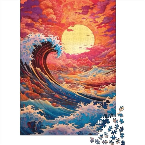 Welle Puzzle 1000 Teile Für Die Ganze Familie interessant Impossible Puzzle Geschicklichkeitsspiel Weihnachtspuzzle 1000pcs (75x50cm) von PHQAZWSXE