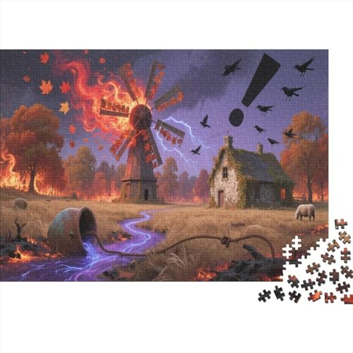 Windmühle 1000 Teile Puzzle Für Erwachsene Und Kinder Windmühles and Bauernhauss Erwachsenenpuzzle Geschicklichkeitsspiel Geschenk 1000pcs (75x50cm) von PHQAZWSXE