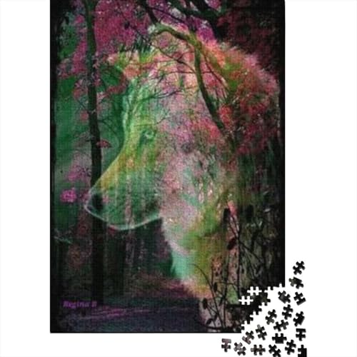 Wolf 1000 Teile Puzzle Für Die Ganze Familie Tier Erwachsenenpuzzle Clevere Rätsel Weihnachtspuzzle 1000pcs (75x50cm) von PHQAZWSXE