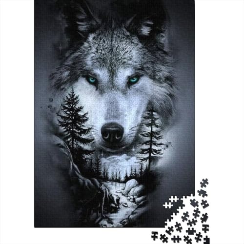 Wolf 1000 Teile Puzzle Für Die Ganze Familie Tier Erwachsenenpuzzle Geschicklichkeitsspiel Weihnachtspuzzle 1000pcs (75x50cm) von PHQAZWSXE