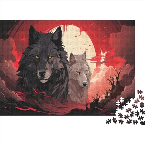 Wolf 1000 Teile Puzzle Für Die Ganze Familie Tiere Erwachsenenpuzzle Clevere Rätsel Weihnachtspuzzle 1000pcs (75x50cm) von PHQAZWSXE