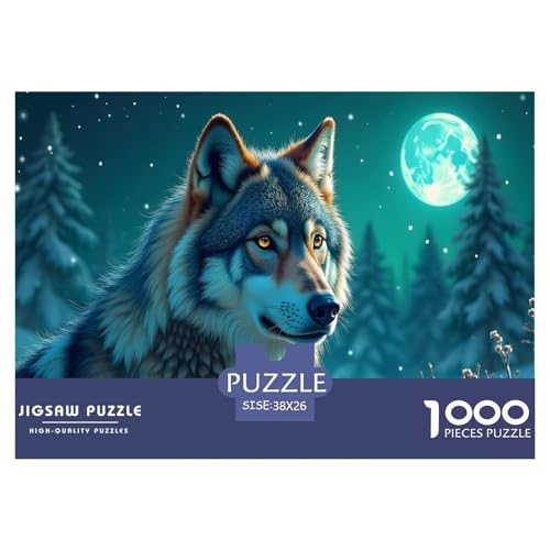 Wolf 1000 Teile Puzzle Für Die Ganze Familie Tiere Erwachsenenpuzzle Clevere Rätsel Weihnachtspuzzle 38x26cm/1000pcs von PHQAZWSXE
