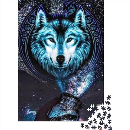 Wolf 1000 Teile Puzzle Für Erwachsene Tier Impossible Puzzle Clevere Rätsel Geschenk 1000pcs (75x50cm) von PHQAZWSXE