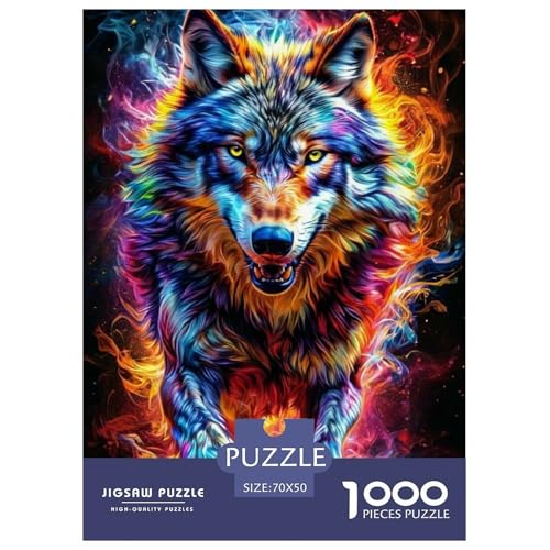 Wolf 1000 Teile Puzzle Für Erwachsene Tier Impossible Puzzle Clevere Rätsel Geschenk 70x50cm/1000pcs von PHQAZWSXE