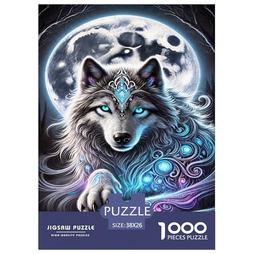 Wolf 1000 Teile Puzzle Für Erwachsene Tiere Impossible Puzzle Clevere Rätsel GescHühnerk 38x26cm/1000pcs von PHQAZWSXE