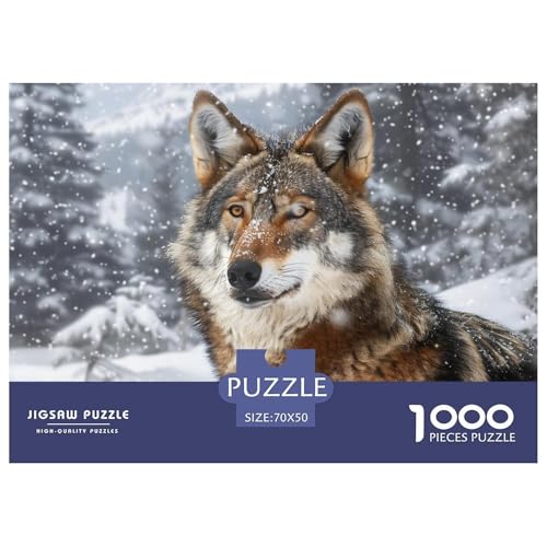 Wolf 1000 Teile Puzzle Für Erwachsene Tiere Impossible Puzzle Geschicklichkeitsspiel GescHühnerk 70x50cm/1000pcs von PHQAZWSXE