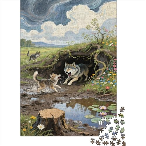 Wolf 1000 Teile Puzzle Für Erwachsene Und Kinder A Wolf in The Wald Erwachsenenpuzzle Geschicklichkeitsspiel Weihnachtspuzzle 1000pcs (75x50cm) von PHQAZWSXE