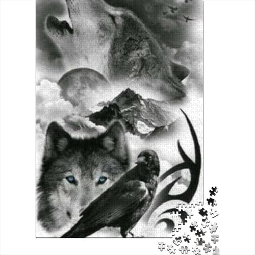 Wolf 1000 Teile Puzzle Für Erwachsene Und Kinder Tier Erwachsenenpuzzle Clevere Rätsel Geschenk 1000pcs (75x50cm) von PHQAZWSXE