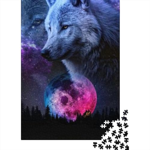 Wolf 1000 Teile Puzzle Für Erwachsene Und Kinder Tier Erwachsenenpuzzle Clevere Rätsel Weihnachtspuzzle 1000pcs (75x50cm) von PHQAZWSXE