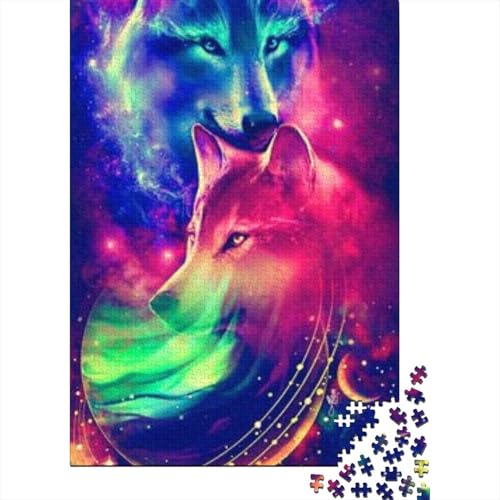 Wolf 1000 Teile Puzzle Für Erwachsene Und Kinder Tier Impossible Puzzle Geschicklichkeitsspiel Weihnachtspuzzle 1000pcs (75x50cm) von PHQAZWSXE