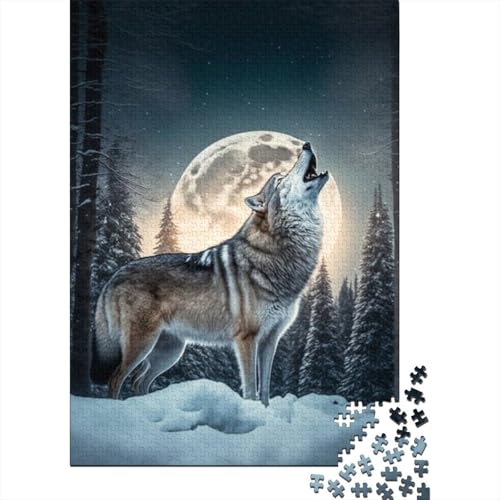 Wolf 1000 Teile Puzzle Für Erwachsene Und Kinder Tier Impossible Puzzle Geschicklichkeitsspiel Weihnachtspuzzle 1000pcs (75x50cm) von PHQAZWSXE