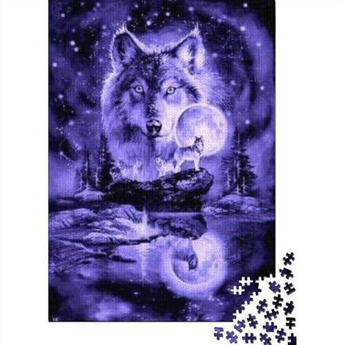 Wolf Puzzle 1000 Teile Für Die Ganze Familie Tier Erwachsenenpuzzle Clevere Rätsel Geschenk 1000pcs (75x50cm) von PHQAZWSXE