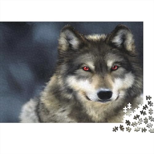 Wolf Puzzle 1000 Teile Für Die Ganze Familie Tier Erwachsenenpuzzle Clevere Rätsel Geschenk 1000pcs (75x50cm) von PHQAZWSXE