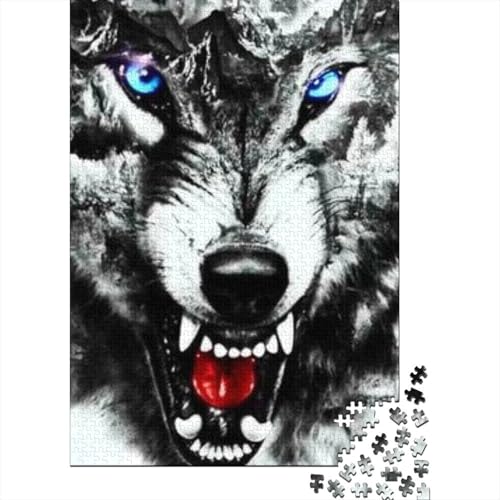 Wolf Puzzle 1000 Teile Für Die Ganze Familie Tier Erwachsenenpuzzle Clevere Rätsel Geschenk 1000pcs (75x50cm) von PHQAZWSXE