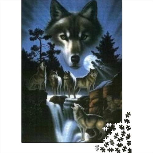 Wolf Puzzle 1000 Teile Für Die Ganze Familie Tier Erwachsenenpuzzle Clevere Rätsel Weihnachtspuzzle 1000pcs (75x50cm) von PHQAZWSXE