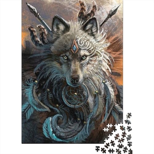 Wolf Puzzle 1000 Teile Für Die Ganze Familie Tier Erwachsenenpuzzle Clevere Rätsel Weihnachtspuzzle 1000pcs (75x50cm) von PHQAZWSXE