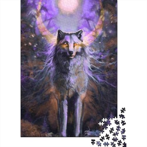 Wolf Puzzle 1000 Teile Für Die Ganze Familie Tier Erwachsenenpuzzle Geschicklichkeitsspiel Weihnachtspuzzle 1000pcs (75x50cm) von PHQAZWSXE